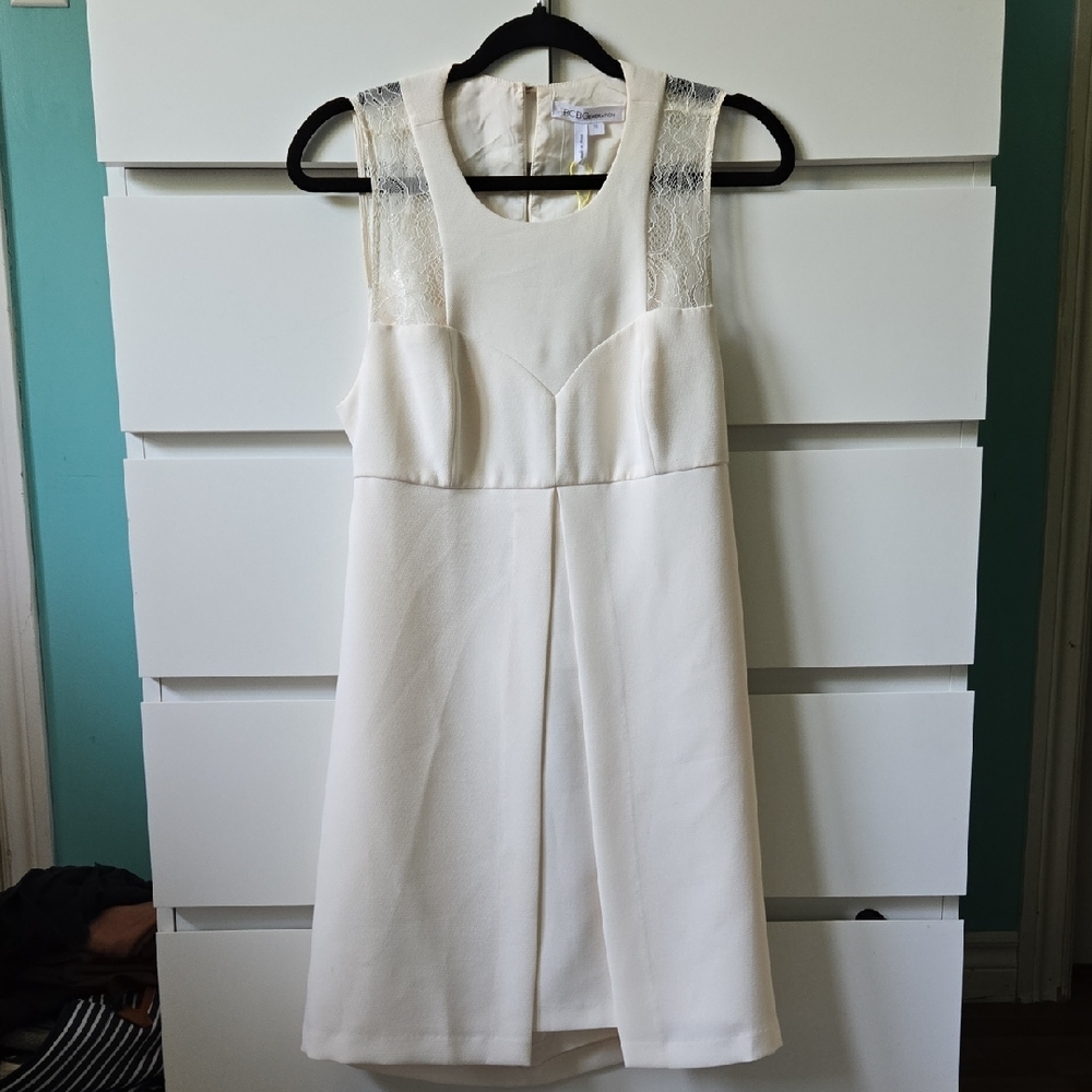 Womans Bridal Size 10 BCB Generation Ivory Dress with Lace Accents, Bachlorette